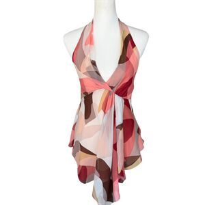 BCBGMaxAzria Multicolor Halter Blouse